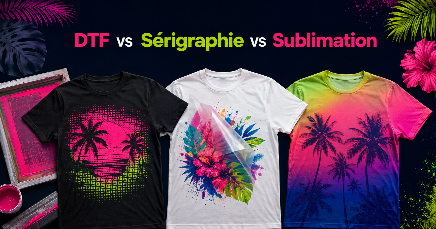 DTF vs Sérigraphie vs Sublimation technique personnalisation textile Guadeloupe
